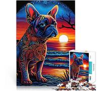 Puzzle 1000 pezzi per adolescenti Stile Bulldog Francese 2 Riduzione dello stress interessante Migliorare l'amore tra le coppie 52x38cm
