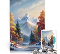 Puzzle 1000 pezzi per adolescenti Strada delle Montagne Nevose Gioco intellettuale giocattolo Gioco educativo per compleanno e Natale 52x38cm