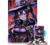 Puzzle 1000 pezzi per adolescenti Strega anime con gli occhi azzurri Taglio di precisione Ogni pezzo è unico - Gioco divertente e stimolante per tutta la famiglia 75x50cm