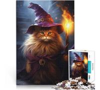 Puzzle 1000 pezzi per adolescenti Strega gatta divertente Per il divertimento in famiglia Ogni pezzo è unico - Gioco divertente e stimolante per tutta la famiglia 38x26cm