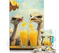 Puzzle 1000 pezzi per adolescenti Struzzi che si godono la limonata Sollievo dallo stress Ogni pezzo è unico - Gioco divertente e stimolante per tutta la famiglia 50x70cm