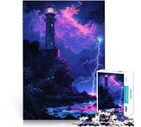 Puzzle 1000 pezzi per adolescenti Tempesta del faro Giocattoli educativi per l'apprendimento Giochi per famiglie per la decorazione della casa 38x26cm
