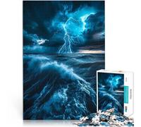 Puzzle 1000 pezzi per adolescenti Temporale con fulmini sull'oceano Gioco intellettuale Ogni pezzo è unico - Gioco divertente e stimolante per tutta la famiglia 75x50cm