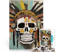 Puzzle 1000 pezzi per adolescenti Teschio in stile Basquiat Allena il tuo cervello e le tue mani perché è ideale come regalo per tutta la famiglia 52x38cm