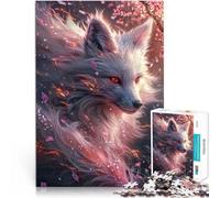 Puzzle 1000 pezzi per adolescenti testa di volpe kitsune bianca Giocattoli per l'intrattenimento in famiglia Regalo di opere d'arte 52x38cm