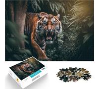 Puzzle 1000 pezzi per adolescenti Tigre arrabbiata Difficile da completare ma divertente e umoristico Migliorare l'amore tra le coppie 38x52cm