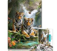 Puzzle 1000 pezzi per adolescenti Tigre, gioco per famiglie antistress sfida difficile rafforza l'amore tra coppie 38x26cm