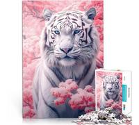 Puzzle 1000 pezzi per adolescenti Tigre in fiore di ciliegio Gioco educativo per famiglie Ogni pezzo è unico - Gioco divertente e stimolante per tutta la famiglia 50x70cm