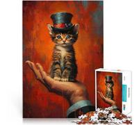 Puzzle 1000 pezzi per adolescenti Top Hat Kitten Familienspiel für und denn eignet sich ideal als Geschenk für die ganze Familie75x50cm