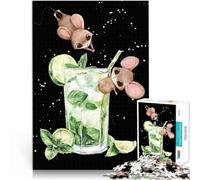 Puzzle 1000 pezzi per adolescenti Topi carini e Mojito Antistress Vacanza in patria Uccidere il tempo Lista dei desideri con Babbo Natale 52x38cm
