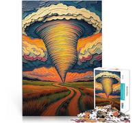 Puzzle 1000 pezzi per adolescenti Tornado in Tornado Alley: Furia della natura Giocattoli fai da te con poster abbinato e foglio di quiz 75x50cm