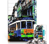 Puzzle 1000 pezzi per adolescenti Tram d'epoca a Lisbona Gioco di famiglia antistress sfida difficile Collezione di artisti, Belle arti 75x50cm