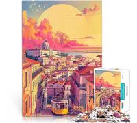 Puzzle 1000 pezzi per adolescenti Tramonto a Lisbona, Portogallo Sfida difficile Ogni pezzo è unico - Gioco divertente e stimolante per tutta la famiglia 70x100cm