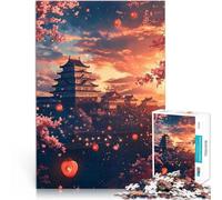 Puzzle 1000 pezzi per adolescenti Tramonto al castello di Himeji 3 Difficile Duro con pezzi completamente interconnessi di forma casuale 52x38cm