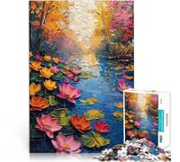 Puzzle 1000 pezzi per adolescenti Tramonto sui fiumi e sulle rose Allena il tuo cervello e le tue mani Regalo di compleanno, regali, arte murale 38x26cm