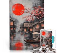 Puzzle 1000 pezzi per adolescenti Tramonto sul canale giapponese Gioco intellettuale giocattolo Migliorare l'amore tra le coppie 75x50cm