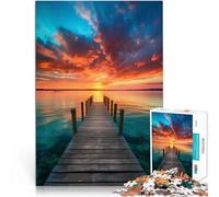 Puzzle 1000 pezzi per adolescenti Tramonto sul molo al mare Allena il tuo cervello e le tue mani Decorazioni e regali unici per la casa 52x38cm
