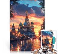 Puzzle 1000 pezzi per adolescenti Tramonto sulla Cattedrale di San Basilio Giocattoli fai da te Gioco educativo per compleanno e Natale 75x50cm