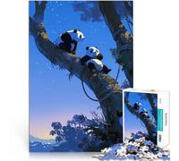 Puzzle 1000 pezzi per adolescenti Tre panda sugli alberi Difficile da completare ma divertente e umoristico regali per amici e familiari 38x26cm