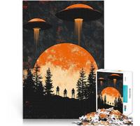 Puzzle 1000 pezzi per adolescenti UFO sopra la foresta Antistress Vacanza in patria Uccidere il tempo Migliorare l'amore tra le coppie 52x38cm