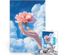 Puzzle 1000 pezzi per adolescenti Una mano si protende dalle nuvole tenendo Antistress Sfida difficile Migliorare l'amore tra le coppie 52x38cm