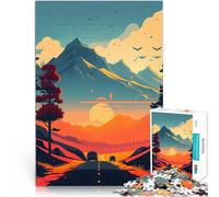 Puzzle 1000 pezzi per adolescenti Un'auto che guida sulla strada Giocattoli per l'intrattenimento in famiglia Decorazione d'arte per la casa 50x70cm