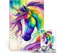 Puzzle 1000 pezzi per adolescenti Unicorno arcobaleno Antistress Vacanza in patria Uccidere il tempo Migliorare l'amore tra le coppie 75x50cm