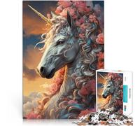 Puzzle 1000 pezzi per adolescenti Unicorno magico floreale giocattoli educativi per l'apprendimento Adatto per la decorazione del desktop 38x26cm