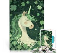 Puzzle 1000 pezzi per adolescenti Unicorno per il giorno di San Patrizio Gioco pratico Ogni pezzo è unico - Gioco divertente e stimolante per tutta la famiglia 50x70cm