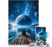 Puzzle 1000 pezzi per adolescenti Uomo su zattera nel mare cosmico Giochi di relax Ogni pezzo è unico - Gioco divertente e stimolante per tutta la famiglia 38x26cm