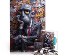 Puzzle 1000 pezzi per adolescenti Uomo triste dei cartoni animati in giacca e cravatta Giocattoli antistress Ottimo regalo per i giochi 52x38cm