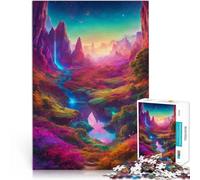 Puzzle 1000 pezzi per adolescenti Valle della natura per il giocattolo di sfida del gioco educativo con poster abbinato e foglio di quiz 38x26cm