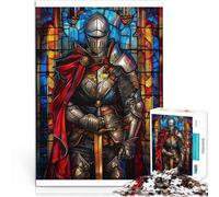 Puzzle 1000 pezzi per adolescenti Vetrata con cavaliere paladino Giocattoli per l'intrattenimento in famiglia Interazione genitore-figlio 38x26cm