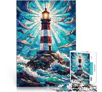 Puzzle 1000 pezzi per adolescenti Vetrate del faro Giocattolo educativo intellettuale decomprimente perché è ideale come regalo per tutta la famiglia 52x38cm