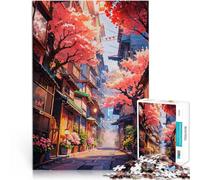 Puzzle 1000 pezzi per adolescenti Via dei fiori di ciliegio giochi divertenti per famiglie con pezzi completamente interconnessi di forma casuale 38x26cm