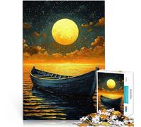 Puzzle 1000 pezzi per adolescenti Viaggio in barca al chiaro di luna~ Difficile e sfidante offerte come regali per tutta la famiglia 75x50cm