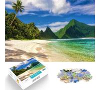 Puzzle 1000 pezzi per adolescenti Viaggio nelle Samoa Americane Allena il tuo cervello e le tue mani con poster abbinato e foglio di quiz 50x70cm