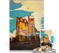 Puzzle 1000 pezzi per adolescenti vicolo cieco Giocattolo educativo intellettuale decomprimente Lista dei desideri con Babbo Natale 38x26cm