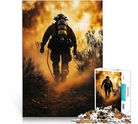 Puzzle 1000 pezzi per adolescenti Vigile del fuoco in azione Giocattoli per l'intrattenimento in famiglia per la decorazione della casa 38x26cm