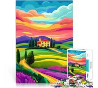 Puzzle 1000 pezzi per adolescenti Villa Toscana Tramonto Italia Arte Giochi educativi Ogni pezzo è unico - Gioco divertente e stimolante per tutta la famiglia 38x26cm
