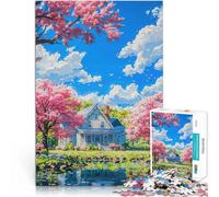 Puzzle 1000 pezzi per adolescenti villaggio giapponese di Sakura Gioco impegnativo e gioco in famiglia Collezione di artisti, Belle arti 52x38cm