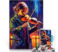 Puzzle 1000 pezzi per adolescenti Violinista in città Difficile da completare ma divertente e umoristico Lista dei desideri con Babbo Natale 75x50cm