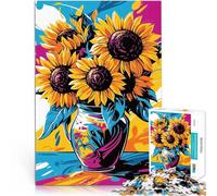 Puzzle 1000 pezzi per adolescenti Visione Pop Art dei Girasoli Gioco impegnativo e gioco in famiglia Adatto per la decorazione del desktop 75x50cm