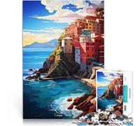 Puzzle 1000 pezzi per adolescenti Visita Cinq Terre Giocattolo educativo intellettuale decomprimente Decorazioni e regali unici per la casa 38x26cm