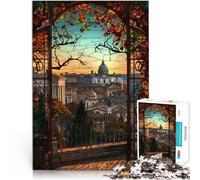 Puzzle 1000 pezzi per adolescenti Vista del crepuscolo di Roma giocattoli educativi per l'apprendimento Migliorare l'amore tra le coppie 52x38cm