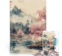 Puzzle 1000 pezzi per adolescenti Vista del paesaggio di ciliegi in fiore d'epoca Giochi educativi Migliorare l'amore tra le coppie 75x50cm
