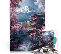 Puzzle 1000 pezzi per adolescenti vista giapponese del monte Fuji Giochi di relax con pezzi completamente interconnessi di forma casuale 75x50cm