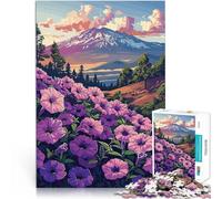 Puzzle 1000 pezzi per adolescenti Vista sulle montagne con fiori Analisi e logica Ogni pezzo è unico - Gioco divertente e stimolante per tutta la famiglia 70x100cm