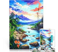 Puzzle 1000 pezzi per adolescenti Vista sulle montagne del lago Antistress Sfida difficile Ogni pezzo è unico - Gioco divertente e stimolante per tutta la famiglia 50x70cm