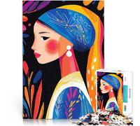 Puzzle 1000 pezzi per adolescenti Vivace visione fauvista della ragazza con l'orecchino di perla Sfida difficile Decorazione perfetta 75x50cm